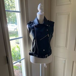 Faux leather vest